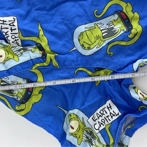 Cakeworthy x The Simpsons Kang & Kodos Button-Up Shirt Mens Small Blue Alien - Picture 9 of 9